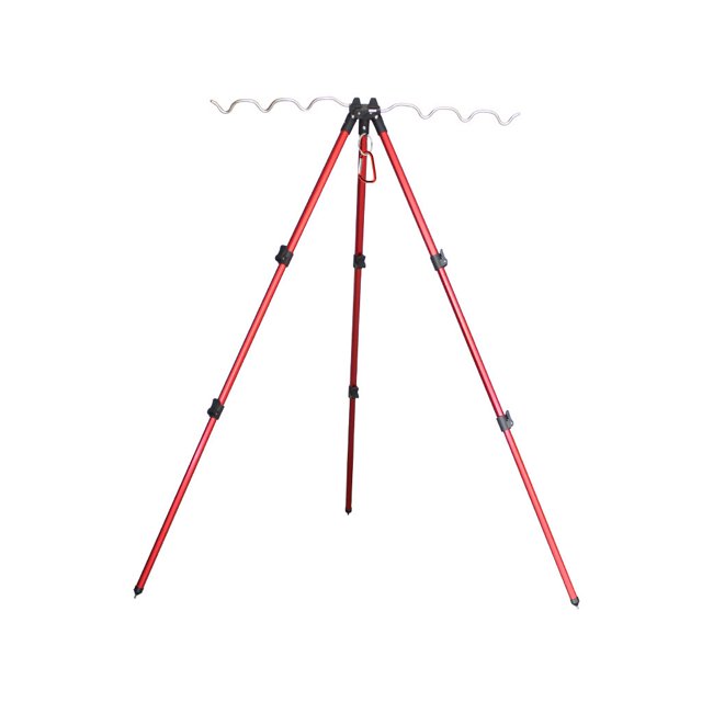 Unatoiry Support Télescopique pour Canne à Pêche, Trépied, Support de Perche, Support Portable B Rouge