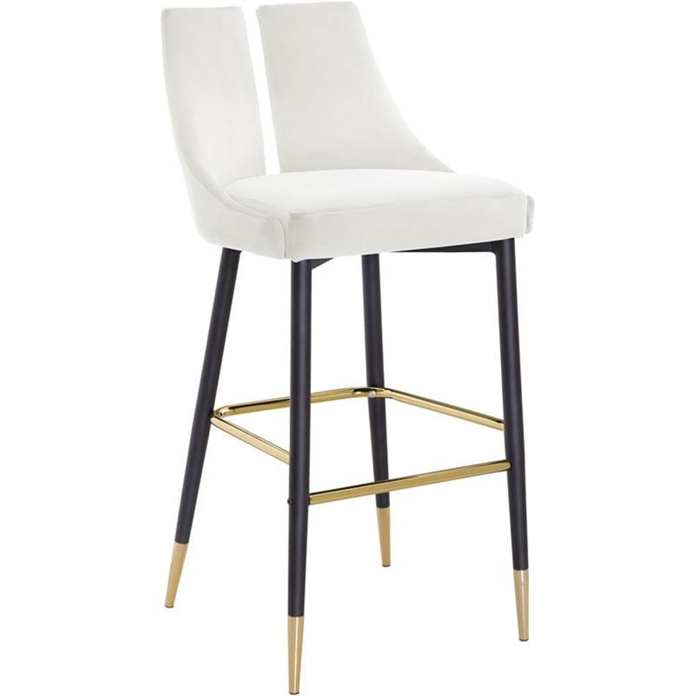 Meridian Furniture Sleek Cream Velvet Stool (Set of 2)