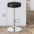 thumbnail image 4 of Giantex 2 PC Bar Stool, Modern Swivel Backless Round Barstool, PU Leather Armless bar Chair with Height Adjustable, Chrome Footrest, Sturdy Metal Frame for Kitchen Dining Living Bistro Pub, Black, 4 of 8