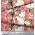 thumbnail image 3 of Soimoi Modal Satin Fabric Snowflake & Tree Watercolor Print Fabric by the Yard 42 Inch Wide, 3 of 3