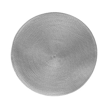 Matoen12 Napperons de Table Antidérapants Isolés et Résistants à la Chaleur pour Table à Manger et Cuisine, Ensemble de 4 Napperons, Fournitures pour la Maison Napperon Tissé en PVC pour Tasses Bols Assiettes, 4 Pcs, 15"x15 Pouces, Gris, Rond