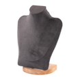 thumbnail image 2 of Milaget Necklace Display Chain Bust Stand Holder Decor for Showcase Store Countertop 23 cm Grey Velvet, 2 of 9