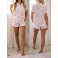 thumbnail image 2 of Gupgi Ensemble de Pyjama à Manches Courtes pour Femmes 2 Pcs Chemise à Boutons Imprimé Floral et Shorts, 2 of 9