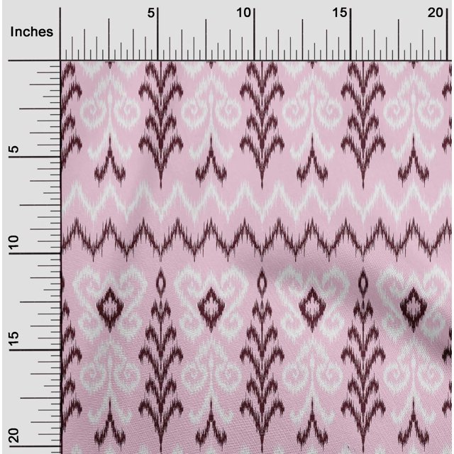 oneOone Coton Popeline Tissu Chevron & Tourbillon Ikat Impression Tissu à Coudre BTY 56 Pouces de Large