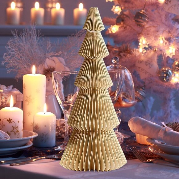 BotaniNest Papier Plié Fait à la Main avec Texture Plissée Festif des Fêtes pour Présentation sur Table à la Maison et Fête Saisonnière