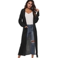 thumbnail image 5 of Women Floor Length Open Front Drape Cardigan Lightweight Long Sleeve Maxi Duster with Pockets Beige L, 5 of 5