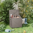 thumbnail image 4 of EasyUp Coffre de Terrasse en Résine de 32 Gallons, Coffre de Rangement Extérieur Verrouillable pour Meubles, Outils de Jardin et Rangement d'Outils, Boîtes de Rangement Extérieures Étanches (Gris), 4 of 7