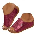 thumbnail image 1 of IUJSOY Womens Sandals Comfortable Platform Wedge Sandals Retro Pattern Slip on Summer Slippers, 1 of 5