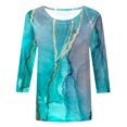 thumbnail image 4 of TIMIFIS T-Shirts à Col Rond pour Femmes à Manches 3/4 Unis Amples Mignons Tunique Hauts Blouses Automne, 4 of 5