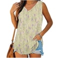 thumbnail image 2 of Birdeem Womens Print Tank Tops V-Neck Basic Casual Flowy Summer Sleeveless T-Shirt, 2 of 12