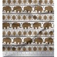 thumbnail image 1 of Soimoi Poly Georgette Fabric Aztec & Tribal Elephant Ethnic Printed Fabric 1 Yard 42 Inch Wide, 1 of 3