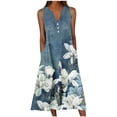 thumbnail image 2 of Cadeaux pour la Fête des Mères, Kcavykas Robe Maxi Bohème, Robe Décontractée d'Été pour Femme à Design Graduel Sans Manches à Encolure en V Longue, 2 of 5