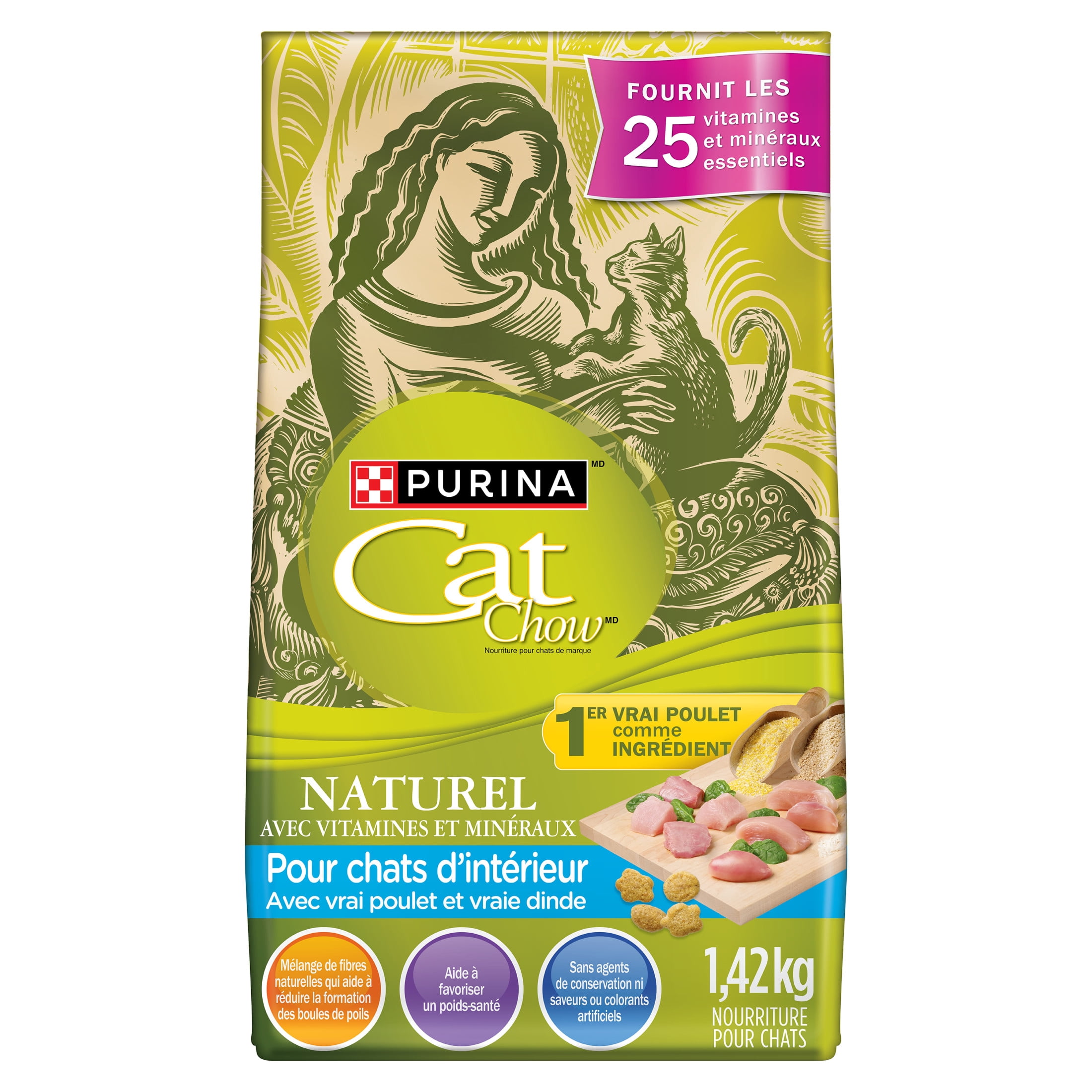 Cat Chow Naturel avec Vrai Poulet et Vrai Saumon Nourriture pour Chats