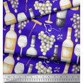 thumbnail image 3 of Soimoi Tissu en Viscose Chiffon Raisins, Verre à Vin & Bouteille Imprimé Tissu au Mètre 42 Pouces de Large, 3 of 3