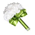 thumbnail image 1 of Faithtur Artificial Wedding Bride Bouquet Romantic Handheld Bridesmaid Flower with Ribbon, 1 of 2