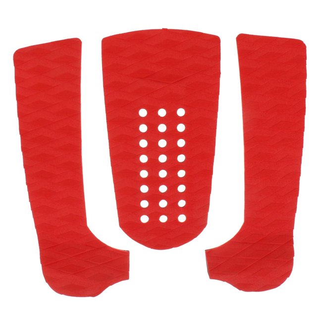 jinwen 3 PIECES RED TAILPAD - SURFBOARD TAIL PAD DECK GRIPS TRACTION SURF ACCESSORY -