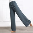 thumbnail image 5 of Diufon Straight Pants for Women Elastic High Waist Drawstring Pants Cotton Solid Color Lounge Wide Leg Pants, 5 of 5