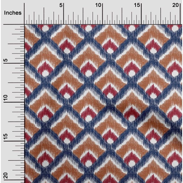 oneOone Polyester Lycra Fabric Argyle Style Ikat Decor Fabric Printed BTY 56 Inch Wide