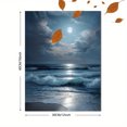 thumbnail image 3 of Moonlight Ocean Canvas Wall Art 15.75x11.81 Inches, 3 of 8