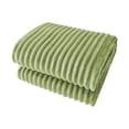 thumbnail image 2 of Rvkxad Flannel Fleece Throw Blanket, Warm Soft Striped Couch Bed Blanket 59x39 Inches, Cozy Microfiber Ribbed Throw, Large Sofa Blanket, 2 of 6