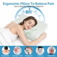 thumbnail image 2 of DONAMA Bed Pillow, Cervical Pillow for Neck Pain Relief, Memory Foam Neck Pillow for Sleeping, Contour Bed Pillow for Side and Back Sleeper, with Bamboo Pattern Pillowcase, 2 of 8