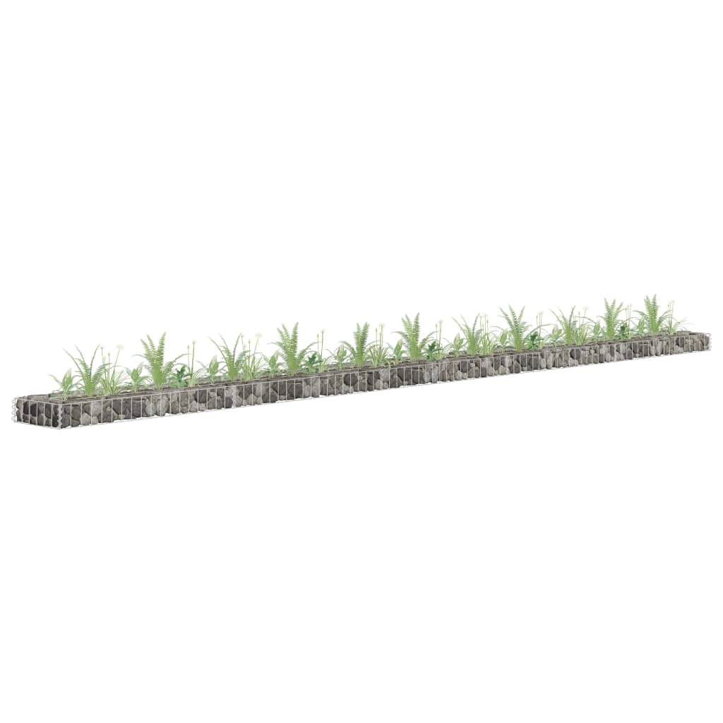 vidaXL Gabion Lit Surélevé Acier Galvanisé 450x30x10 cm