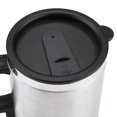 thumbnail image 4 of Coffee Mug, Pratical Coffee Cup, Silver + Black 450ml Stainless Steel 12V Power Source Cars Home Use Travel Use For Prevent Burns, 4 of 8