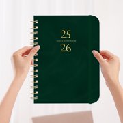 Suncoda Notebook, Schedule Book A5 Plan Book Coil Book Leather Strap Notebook Self-Discipline Card Printing Book