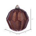thumbnail image 3 of Vickerman MC190876D 5 in. Mocha Glitter Faceted Ball Ornament - 3 per Bag, 3 of 3