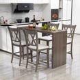 thumbnail image 4 of Gymax 4PCS Bar Stools 24''Counter Height Stools w/ Linen Fabric Upholstered Seat Gray, 4 of 9