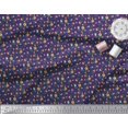 thumbnail image 3 of Soimoi Blue Georgette Viscose Fabric Leaves,Insect & Floral Artistic Print Sewing Fabric BTY 42 Inch Wide, 3 of 3