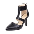 thumbnail image 1 of Womens Shoes Back Zip Ankle Strap Sandals Super High Heel Pointed Toe Stilettos, 1 of 9