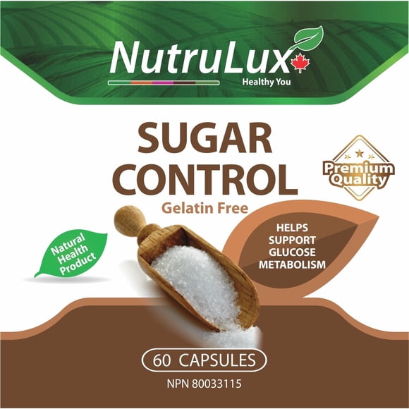 NutruLux Sugar Control ( 200 mg Gymnema ) Halal Gelatin Free Capsules, 60 Capsules (Pack of 1)
