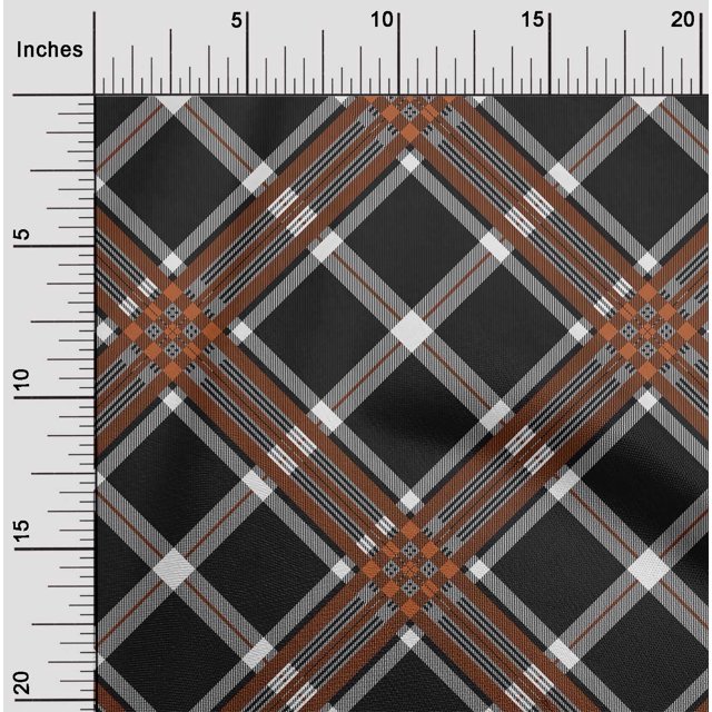 oneOone Georgette Viscose Fabric Tartan Check Printed Fabric 1 Yard 42 Inch Wide