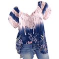 thumbnail image 1 of Hauts à Manches Courtes pour Femmes Col en V Dentelle Imprimée Hauts en Dentelle T-Shirt Ample Blouse Hauts pour Femmes Manches 3/4 Hauts en Dentelle pour Femmes Hauts Manches 3/4 T-Shirt pour Femmes, 1 of 7