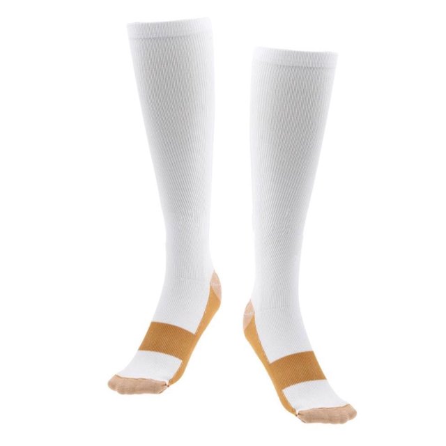 Honganda Bas de Compression en Cuivre Doux Soulagement de la Douleur Bas Patchwork