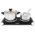 thumbnail image 2 of CUSIMAX Double Hot Plates Electric Burner, 1800W Countertop Cooktop with Adjustable Temperature Control, Hot Plates for Cooking Portable Electric Sto, 2 of 8