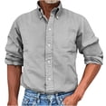 thumbnail image 1 of AherBiu Chemises à Manches Longues pour Hommes, Col à Revers, Ajustée, Décontractée, Plage, Voyage, Fête, 1 of 5