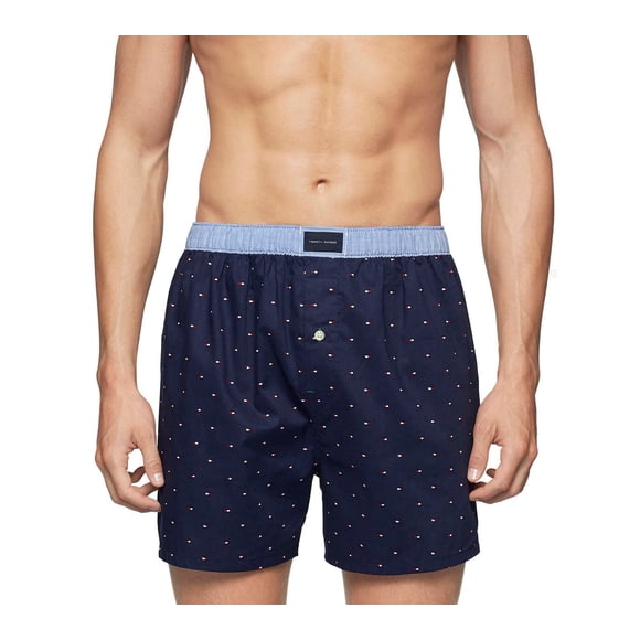 Tommy Hilfiger sous-Vêtements pour Hommes Boxeurs Tissés, Marin Marine, Moyen