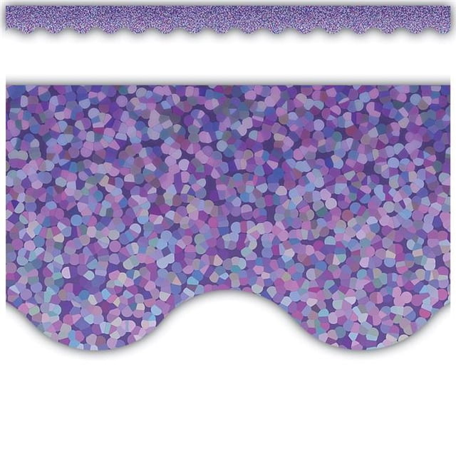 Teacher Created Resources TCR8793 Purple Sparkle Scalloped Border Trim