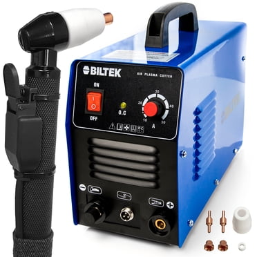 Biltek 50 Amp Non-Pilot Arc Plasma Cutter, Dual Voltage 110V/220V Metal Cutter with Pre-Attached 110V US Plug, 1/2 Inch Cut Plasma Cutter Machine, Touch Design Plasma Cutting Equipment - (Blue)