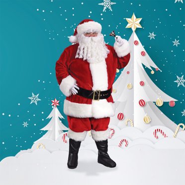 Fun World Costume de Noël Unisexe Adulte Rouge et Blanc Père Noël - 2TG
