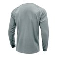 thumbnail image 4 of Innerwin Blouse Long Sleeve Mens Summer Tops Beach Solid Color Casual T Shirts Blue L, 4 of 5