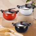 thumbnail image 2 of Multifunctional Large Capacity Non-stick Pressure Cooker, 8QT Micro Pressure Cooker Fast Cooking Cookware, Push-Pull Latch Opening/Closing, Rapid Heat Conduction, for All Stovetop (White), 2 of 8