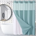 thumbnail image 5 of Rideau de Douche pour Salle de Bain 71 Po L x 74 Po H Réversible en Tissu Polyester Robuste avec Grands Anneaux Intégrés, 5 of 5