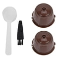 thumbnail image 1 of SNNROO Capsule de Café Dosette Réutilisable Rechargeable Capsule de Café Dosette Filtre Ensemble de Tasses avec Cuillère Brosse (2 Capsules de Café), 1 of 9