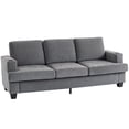 thumbnail image 1 of HOMCOM Canapé 3 Places, Sofa Rembourré avec Ports USB et Porte-Gobelets, Gris, 1 of 10