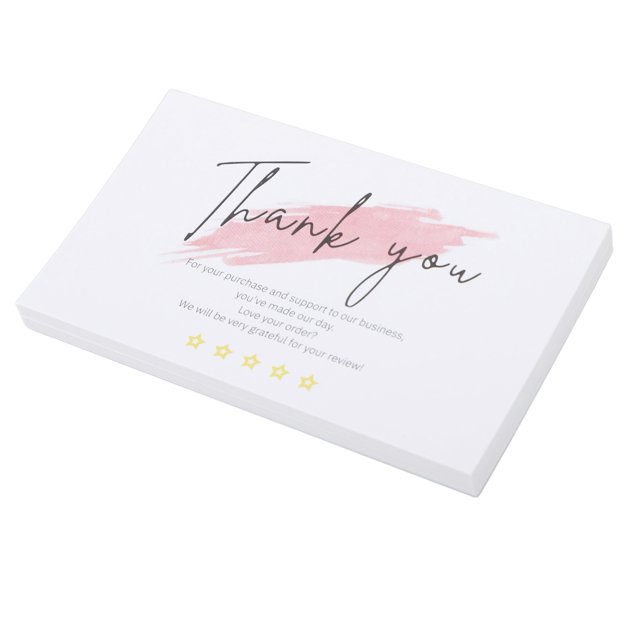 150Pcs Thank You Card With Clear Letters, Pretty Designs, 9 X 5.4cm, Premium Coated Paper, Applicable For Wedding, Graduation, Thanksgiving