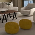 thumbnail image 4 of Renee Pouf Rond Transitionnel en Tissu de Velours Jaune Doré, 4 of 8