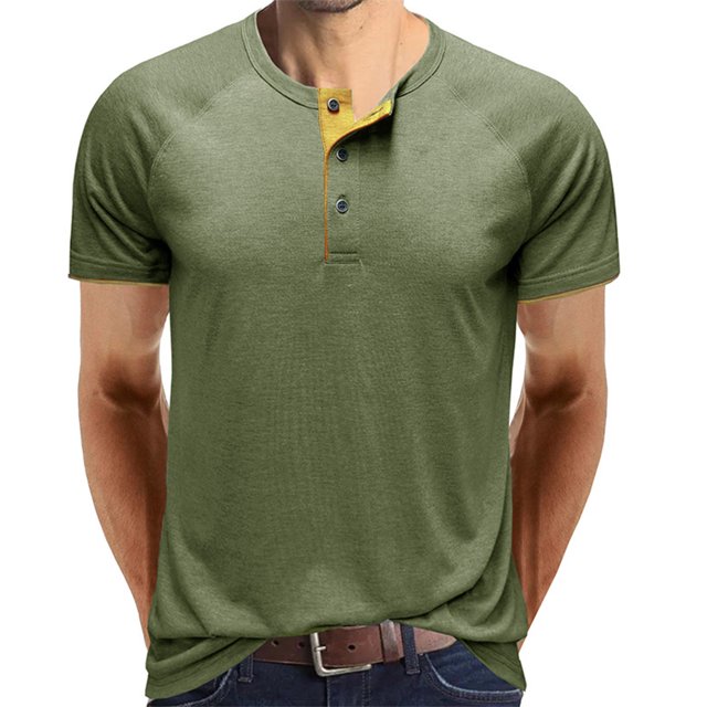 BOBOGOJP T-Shirts pour Hommes Manches Courtes Col Rond Lourd (Vert,S)